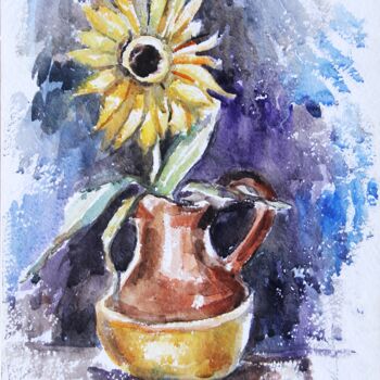 Pintura intitulada "001 - Flores" por Luiz Carlos De Andrade Lima, Obras de arte originais, Aquarela