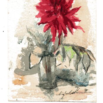 Pintura intitulada "010 - Flor" por Luiz Carlos De Andrade Lima, Obras de arte originais, Aquarela