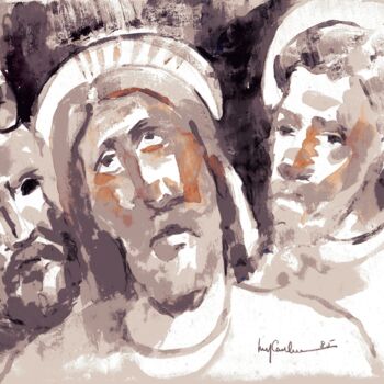 Pintura intitulada "014 - Cristo" por Luiz Carlos De Andrade Lima, Obras de arte originais, Aquarela