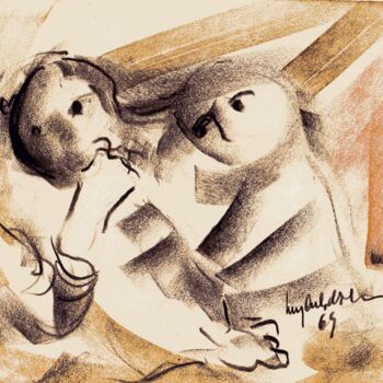 Desenho intitulada "018 - Figuras" por Luiz Carlos De Andrade Lima, Obras de arte originais, Outro