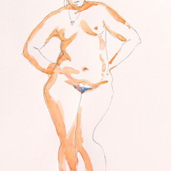Dessin intitulée "croquis Désirée (4)…" par Anne-Marie Mary, Œuvre d'art originale
