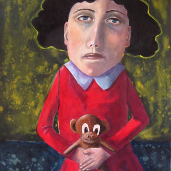 Peinture intitulée "Le Singe" par Elke Thiébaut, Œuvre d'art originale, Acrylique