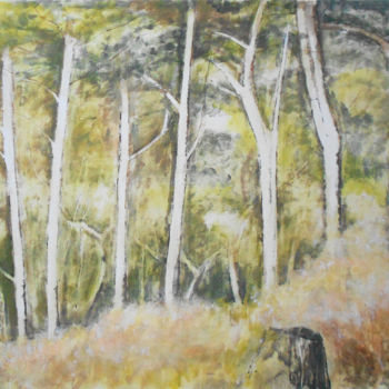 Ζωγραφική με τίτλο "stately pines" από June Stapleton, Αυθεντικά έργα τέχνης, Ακρυλικό