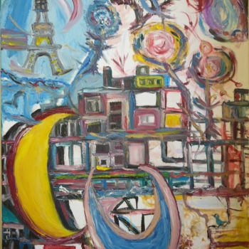 Painting titled "paris-n-existe-pas-…" by Lumina Wang, Original Artwork, Oil