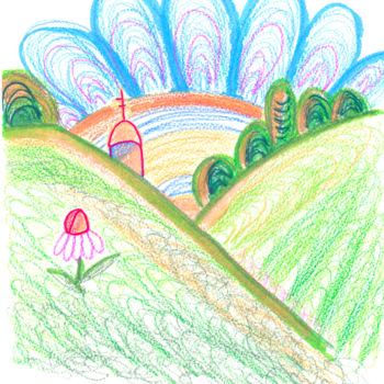 Painting titled "Daisy sky. 21 Septe…" by Dea Lieotto, Original Artwork, Watercolor