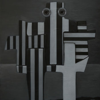 Painting titled "Les combattants de…" by Pascal Buffard, Original Artwork