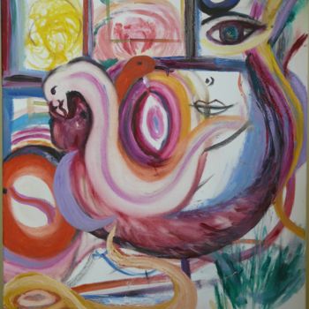 Painting titled "Ventres de Serpent" by Lumina Wang, Original Artwork, Oil
