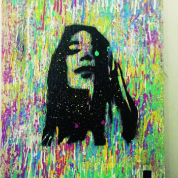Painting titled "toile.jpg" by Kares, Original Artwork, Spray paint