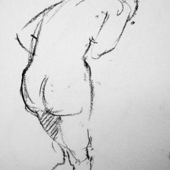 Drawing titled "WOMAN CHARCOAL DRAW…" by Miguel Esquivel Kuello, Original Artwork, Charcoal