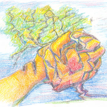 Painting titled "The earth without w…" by Dea Lieotto, Original Artwork, Pastel