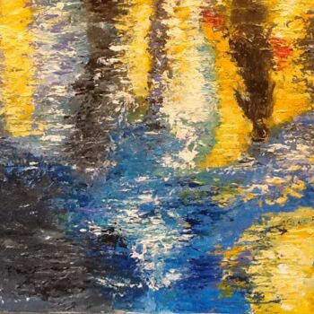 Peinture intitulée "A vélo..." par Anne Vignau, Œuvre d'art originale