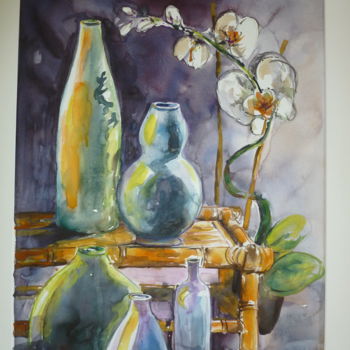 Peinture intitulée "Coin ZEN" par Pierre Feyeux, Œuvre d'art originale, Aquarelle