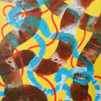 Peinture intitulée "Entrelas 2" par Brigitte Mathé (MBL), Œuvre d'art originale, Acrylique