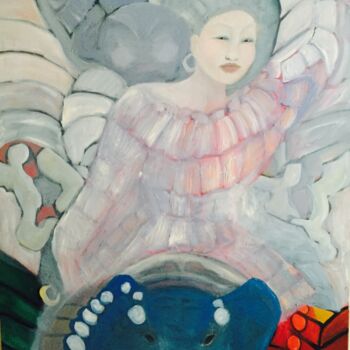 Painting titled "RIDING HANNIBAL" by Njoy, Original Artwork, Oil