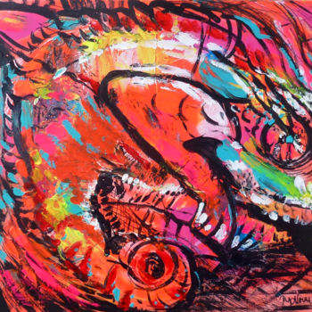 Peinture intitulée "Caméléon II" par Lucie Rydlova, Œuvre d'art originale, Acrylique