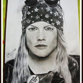 Desenho intitulada "Axl Rose." por Silviane Moon, Obras de arte originais, Grafite