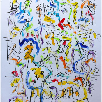 Painting titled "COMPOSITION ABSTRAI…" by Jean Mirre, Original Artwork, Ink
