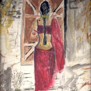 Painting titled "Close Door" by Mohsin Khan, Original Artwork