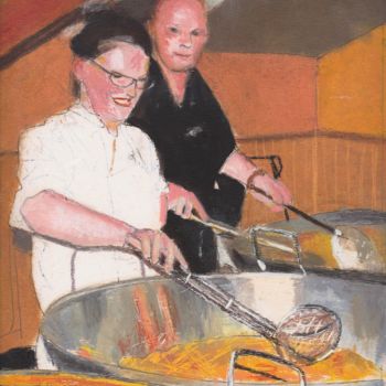 Painting titled "N°879  Fête Ruffieu…" by R. Cavalié, Original Artwork, Other