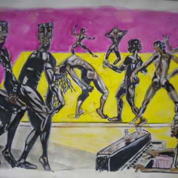 Peinture intitulée "LES SŒURS JUMELLES.." par Herve Yann Dubois, Œuvre d'art originale, Gouache