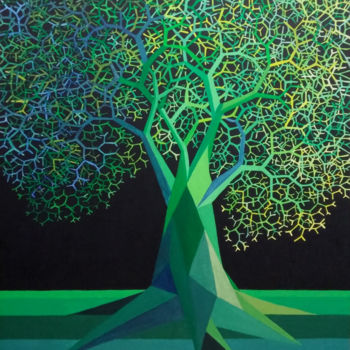 Pittura intitolato "ALBERO VERDE" da Narciso Dall Orto, Opera d'arte originale, Acrilico