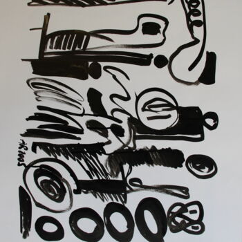 Dessin intitulée "sans titre" par André Ronsmac, Œuvre d'art originale, Encre
