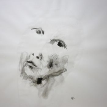 Peinture intitulée "Masque d'Eau blanc I" par Constance Robine, Œuvre d'art originale, Encre