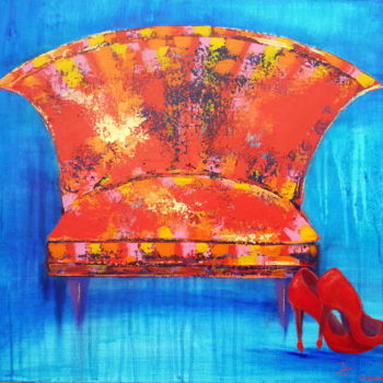 Peinture intitulée "PASSIONNEMENT" par Annaïg Le Bihan, Œuvre d'art originale, Huile Monté sur Châssis en bois