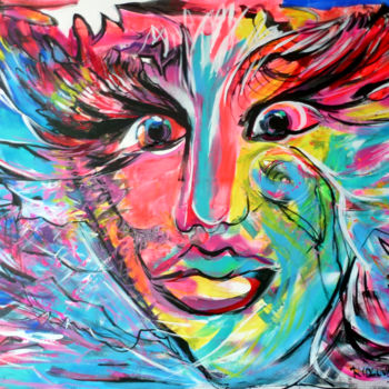 Peinture intitulée "Homme nature" par Lucie Rydlova, Œuvre d'art originale, Acrylique