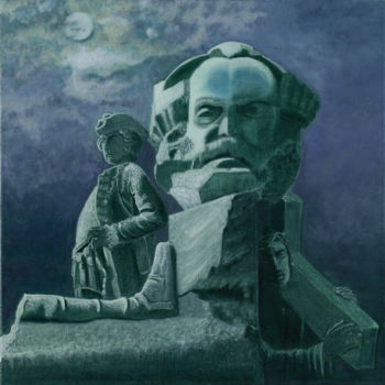 Malerei mit dem Titel "Der Friedhof der Ik…" von Gabriele Roman, Original-Kunstwerk, Öl