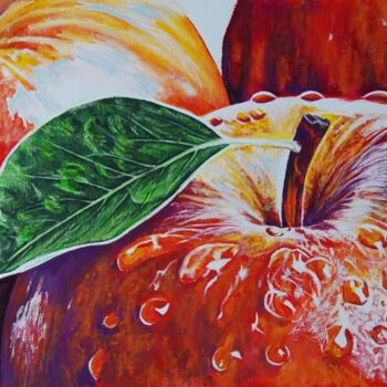 Painting titled "les-pommes-de-lea.p…" by Catherine Digue - Turpin, Original Artwork, Gouache