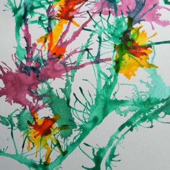 Peinture intitulée "Floralie 2" par Brigitte Mathé (MBL), Œuvre d'art originale, Encre