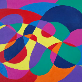 Painting titled "Jeux de couleurs" by Philippe Van Bellinghen, Original Artwork, Oil