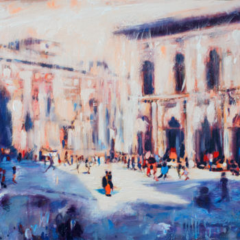 「la-piazza-ii-70-x-1…」というタイトルの絵画 Anthony Oliverによって, オリジナルのアートワーク, オイル