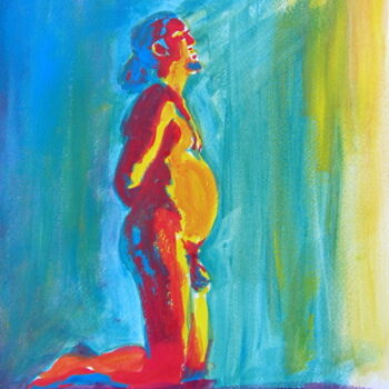 Peinture intitulée "croquis César (4)" par Anne-Marie Mary, Œuvre d'art originale, Gouache