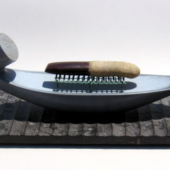 Escultura titulada "FLOATING TO OSIRIS:…" por Don Dougan, Obra de arte original, Piedra