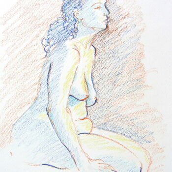 Dessin intitulée "croquis Mélissa 25…" par Anne-Marie Mary, Œuvre d'art originale
