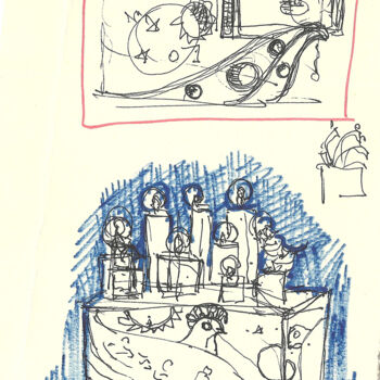 Drawing titled "Stage Planning_9" by Mandy Sand, Original Artwork, Chalk