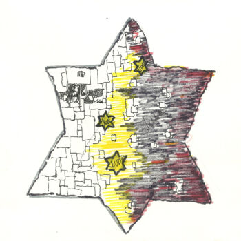 Drawing titled "The yellow patch" by Mandy Sand, Original Artwork, Ink