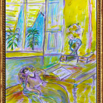 Painting titled "La chambre jaune (d…" by Jean Mirre, Original Artwork, Ink