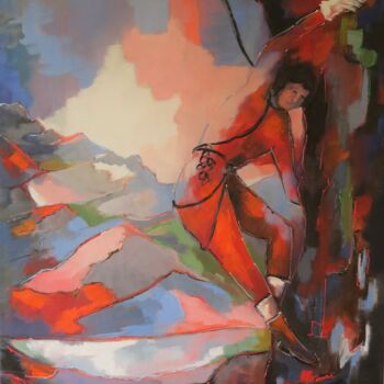Peinture intitulée "sans le vertige...." par Jacky Dumergue, Œuvre d'art originale, Huile