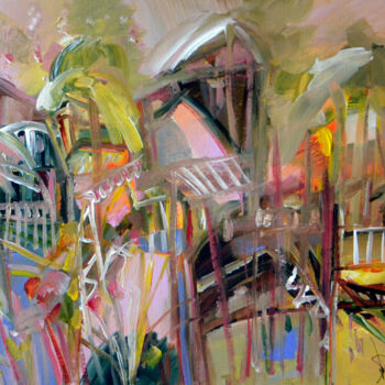 Peinture intitulée "Mon île déserte à m…" par Muriel Cayet, Œuvre d'art originale, Acrylique