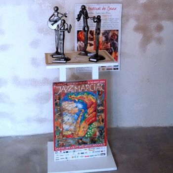 Sculpture titled "ensemble-jazzmans-2…" by Gerard Lami, Original Artwork, Metals
