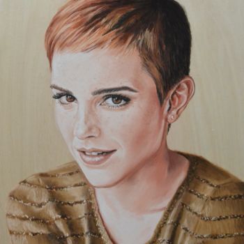Ζωγραφική με τίτλο "Emma" από Andromaque, Αυθεντικά έργα τέχνης, Παστέλ