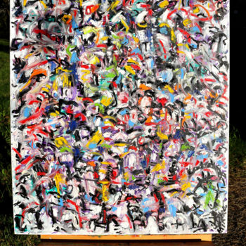 Peinture intitulée "CITY JAZZ" par Jean Mirre, Œuvre d'art originale, Huile