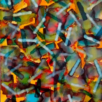 Peinture intitulée "Composition 29" par Joel Jambou, Œuvre d'art originale, Encre