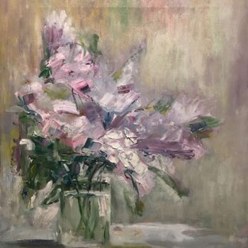 Schilderij getiteld "lilacs.jpg" door Vsevolod Chistiakov, Origineel Kunstwerk, Olie