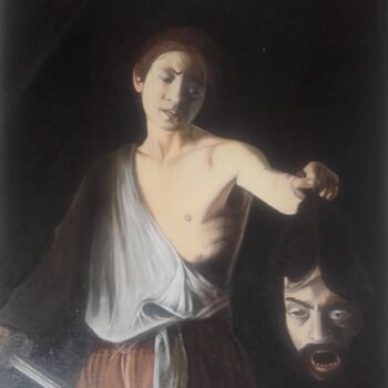 Peinture intitulée "David tenant la têt…" par Pasqualon Sebastien, Œuvre d'art originale, Huile