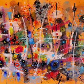 Peinture intitulée "Landscaping on Jazz…" par Stanislav Bojankov, Œuvre d'art originale, Acrylique