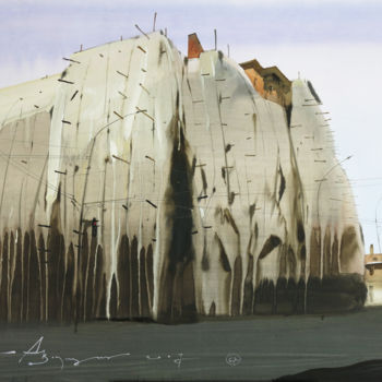 Pittura intitolato "military store / во…" da Alexander Votsmush, Opera d'arte originale, Acquarello